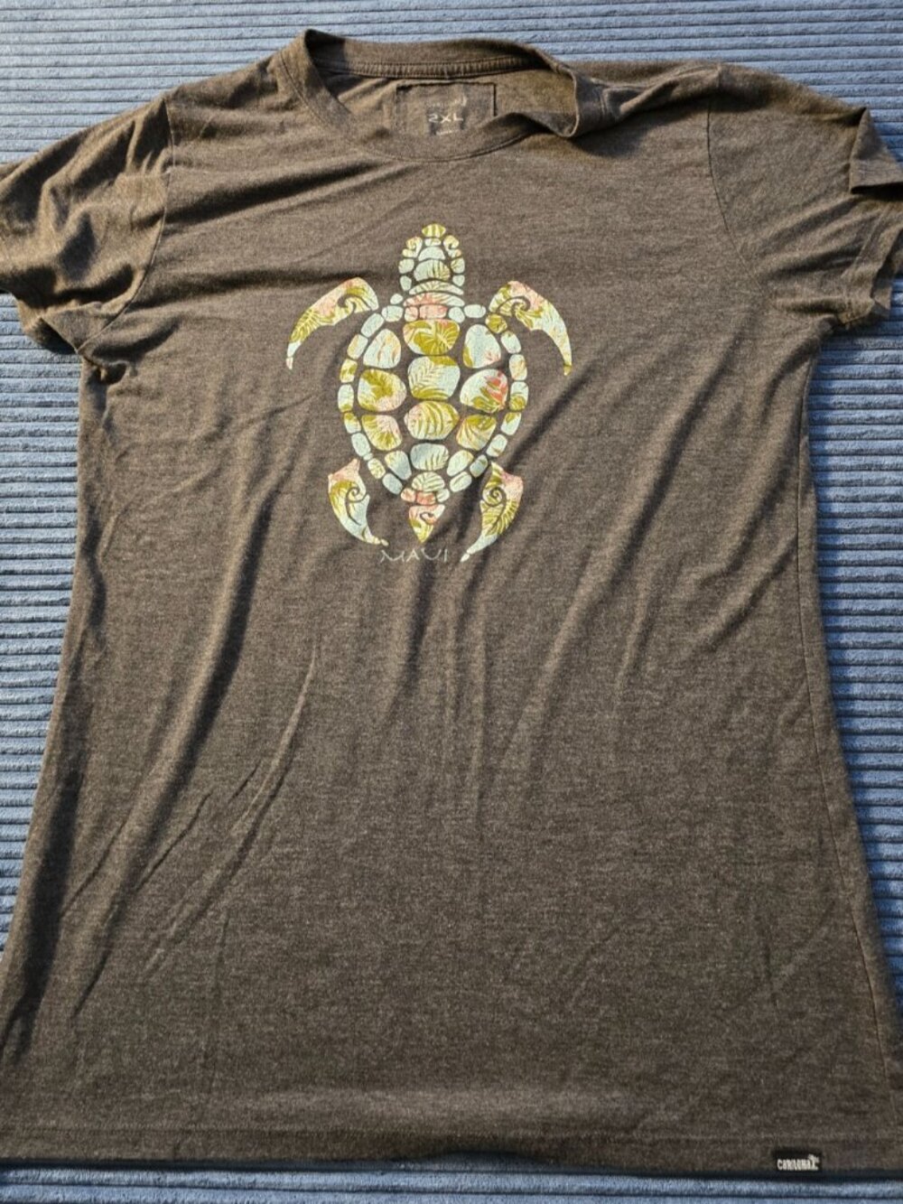 Cariloha Bamboo Sea Turtle T‑Shirt 2XL Gray | Eco Soft Graphic Ocean Wild